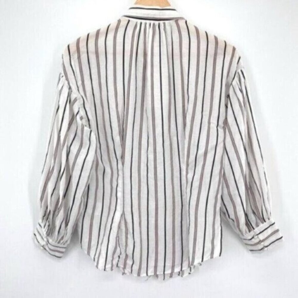 Joie Minya Striped Button Front Blouse Top New - Picture 12 of 15